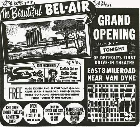 Bel Air Drive-In Theatre - Bel-Air Grand Opening Ad 8-25-50 (newer photo)